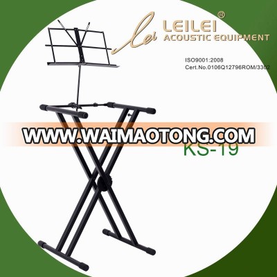 Heavy-Duty Double X Keyboard Stand with music sheet stand